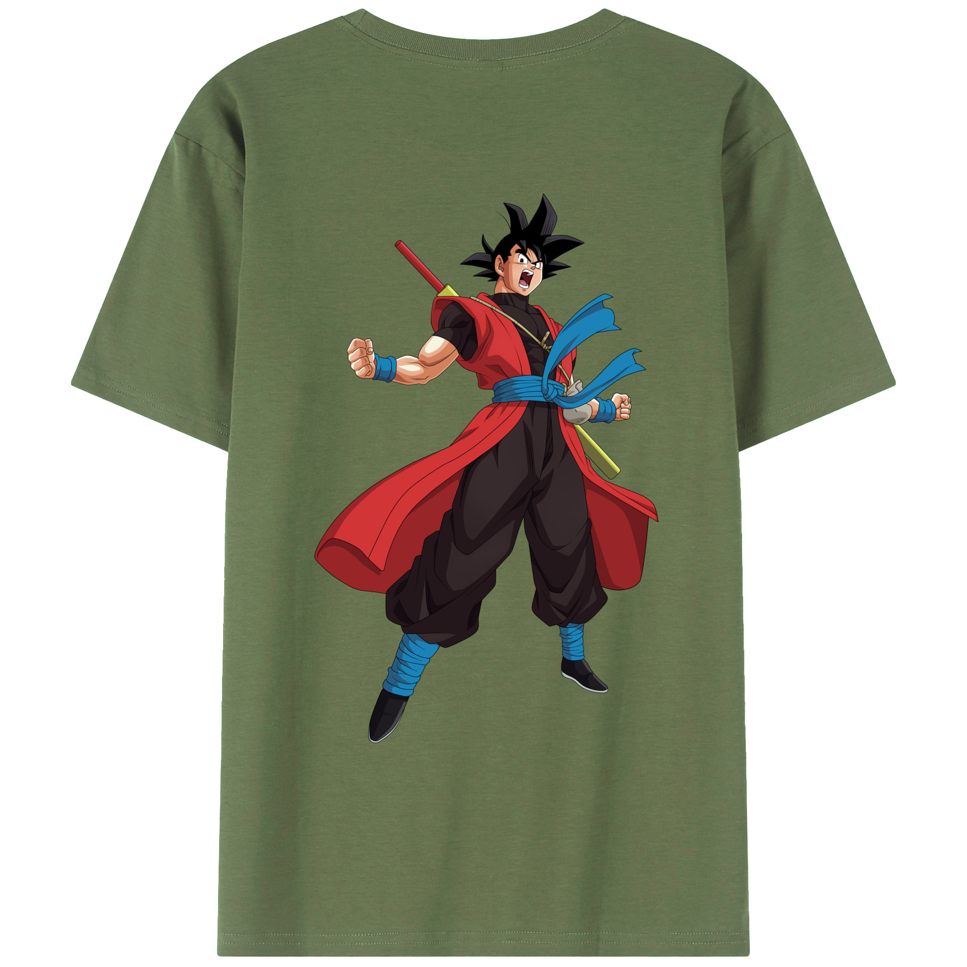 （画像用） ドラゴンボール 孫悟空（そん ごくう）Son Goku カカロット DRAGON BALL Kakarotto 綿100％ メンズ半袖Tシャツ（バックプリント） 通気性